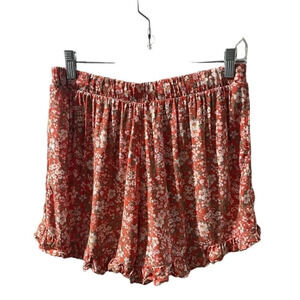 American Eagle Crepe Floral Print Pull On Ruffle Shorts,Size M ,Good Condition